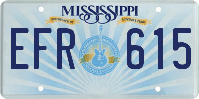MS license plate EFR615