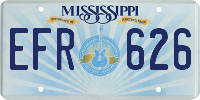 MS license plate EFR626