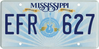 MS license plate EFR627