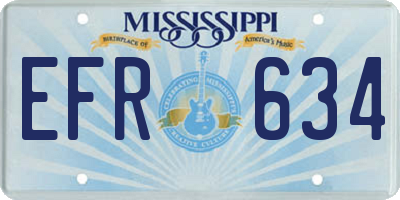 MS license plate EFR634