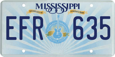 MS license plate EFR635
