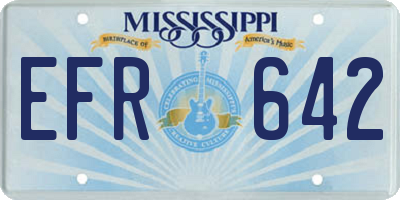 MS license plate EFR642