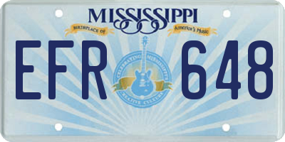MS license plate EFR648