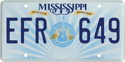 MS license plate EFR649