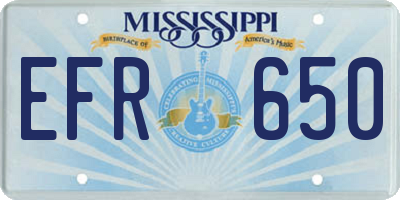 MS license plate EFR650