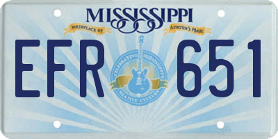 MS license plate EFR651