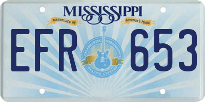 MS license plate EFR653
