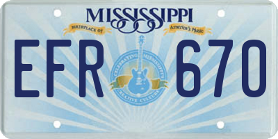 MS license plate EFR670