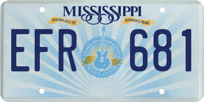 MS license plate EFR681