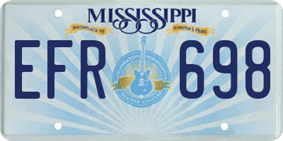 MS license plate EFR698