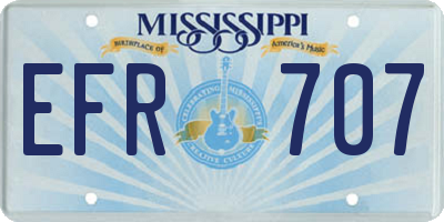 MS license plate EFR707
