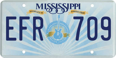 MS license plate EFR709