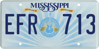 MS license plate EFR713