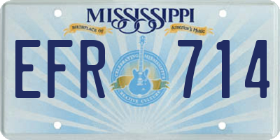 MS license plate EFR714