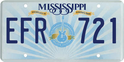 MS license plate EFR721