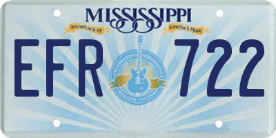 MS license plate EFR722