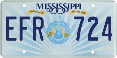 MS license plate EFR724