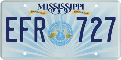 MS license plate EFR727