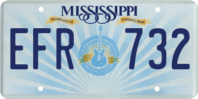 MS license plate EFR732