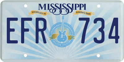 MS license plate EFR734