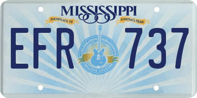 MS license plate EFR737