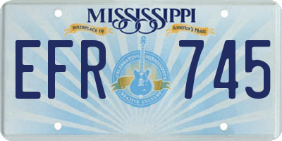 MS license plate EFR745