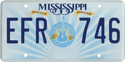 MS license plate EFR746