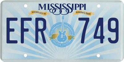 MS license plate EFR749