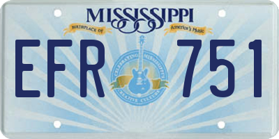 MS license plate EFR751