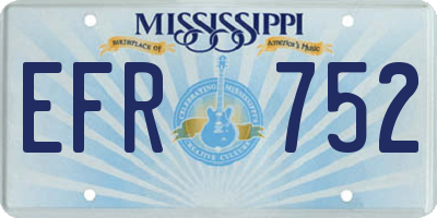 MS license plate EFR752