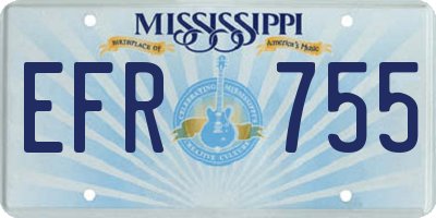 MS license plate EFR755