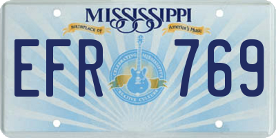 MS license plate EFR769