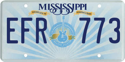 MS license plate EFR773