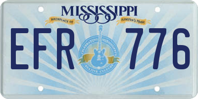 MS license plate EFR776