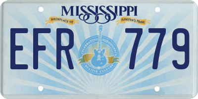MS license plate EFR779
