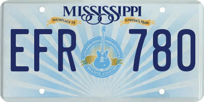 MS license plate EFR780