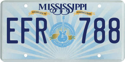 MS license plate EFR788