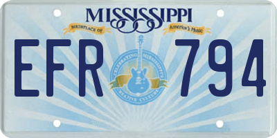 MS license plate EFR794
