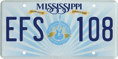 MS license plate EFS108