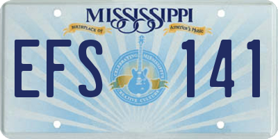 MS license plate EFS141