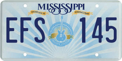 MS license plate EFS145