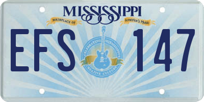 MS license plate EFS147