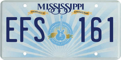 MS license plate EFS161