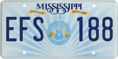 MS license plate EFS188