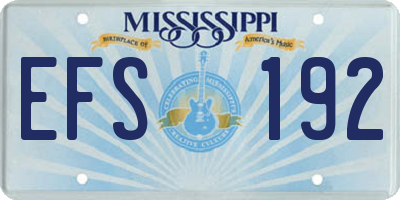 MS license plate EFS192