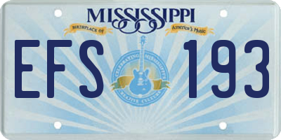 MS license plate EFS193