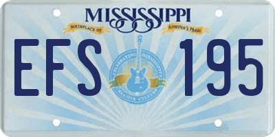MS license plate EFS195