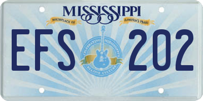 MS license plate EFS202