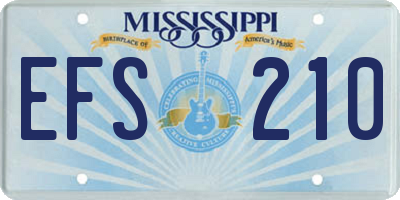 MS license plate EFS210