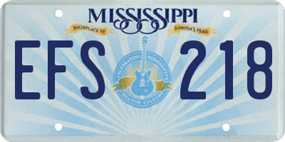 MS license plate EFS218